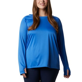 Columbia PFG Tidal Plus Size, Sudaderas Con Capucha Azules Coral Claro Para Mujer | 954271-NML